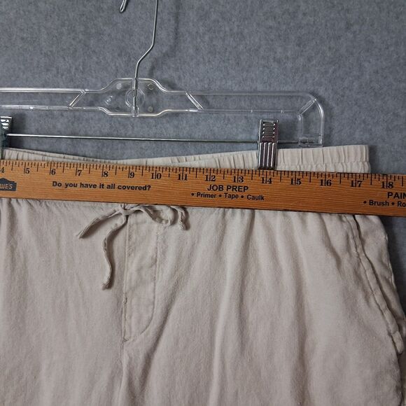 Old Navy Womens Linen Blend Pants Large Wide Leg Casual Coastal Beach Basic - Picture 4 of 8